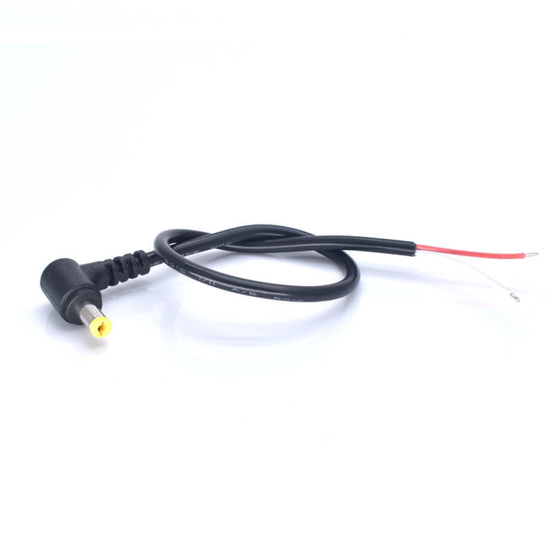 Elecbee 12v Monitor DC Power Cable DC5.5*2.1mm Male Connector Angled 30cm L Type 0.3mm2